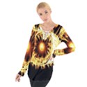 Flame Eye Burning Hot Eye Illustration Women s Tie Up Tee View1