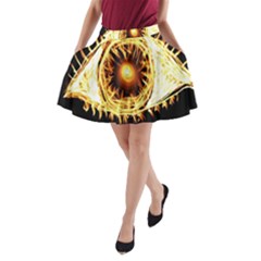 Flame Eye Burning Hot Eye Illustration A-line Pocket Skirt by Nexatart