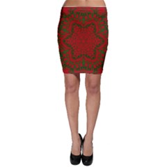 Christmas Kaleidoscope Bodycon Skirt by Nexatart