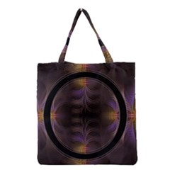 Wallpaper With Fractal Black Ring Grocery Tote Bag by Nexatart