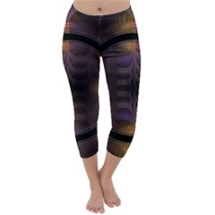 Wallpaper With Fractal Black Ring Capri Winter Leggings  by Nexatart