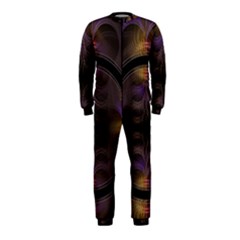 Wallpaper With Fractal Black Ring Onepiece Jumpsuit (kids) by Nexatart