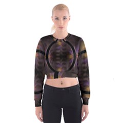 Wallpaper With Fractal Black Ring Cropped Sweatshirt by Nexatart