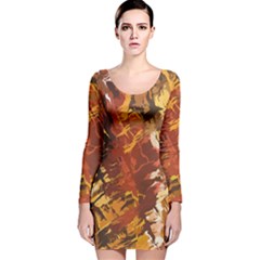 Abstraction Abstract Pattern Long Sleeve Velvet Bodycon Dress by Nexatart