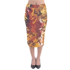 Abstraction Abstract Pattern Velvet Midi Pencil Skirt by Nexatart