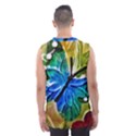 Blue Spotted Butterfly Art In Glass With White Spots Men s Basketball Tank Top View2