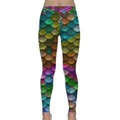 Fish Scales Pattern Background In Rainbow Colors Wallpaper Classic Yoga Leggings by Nexatart