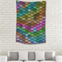 Fish Scales Pattern Background In Rainbow Colors Wallpaper Small Tapestry View2