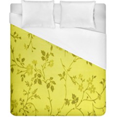 Flowery Yellow Fabric Duvet Cover (california King Size) by Nexatart