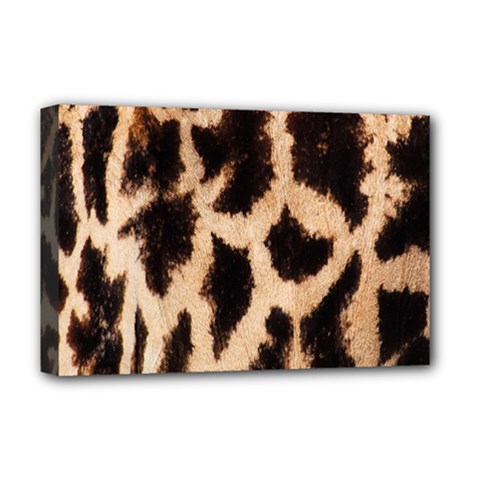 Giraffe Texture Yellow And Brown Spots On Giraffe Skin Deluxe Canvas 18  X 12   by Nexatart