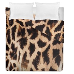 Giraffe Texture Yellow And Brown Spots On Giraffe Skin Duvet Cover Double Side (queen Size) by Nexatart