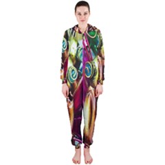 Magic Butterfly Art In Glass Hooded Jumpsuit (ladies)  by Nexatart