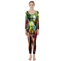 Magic Butterfly Art In Glass Long Sleeve Catsuit by Nexatart