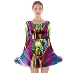 Magic Butterfly Art In Glass Long Sleeve Skater Dress by Nexatart