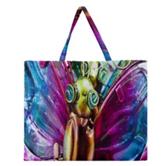 Magic Butterfly Art In Glass Zipper Large Tote Bag by Nexatart