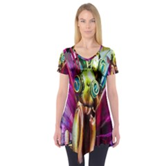 Magic Butterfly Art In Glass Short Sleeve Tunic  by Nexatart