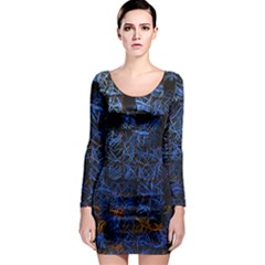 Background Abstract Art Pattern Long Sleeve Bodycon Dress by Nexatart