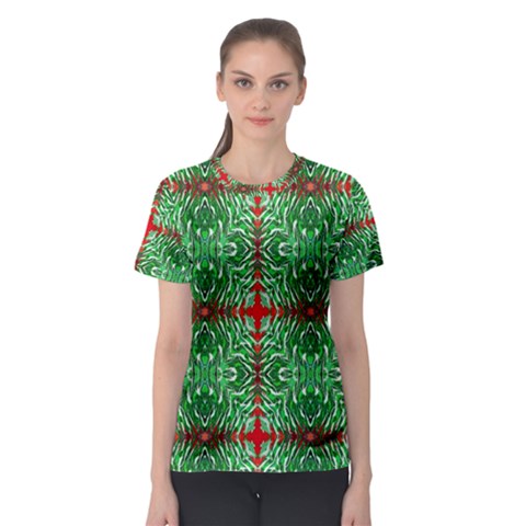 Geometric Seamless Pattern Digital Computer Graphic Women s Sport Mesh Tee by Nexatart