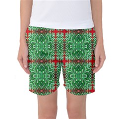 Geometric Seamless Pattern Digital Computer Graphic Women s Basketball Shorts by Nexatart