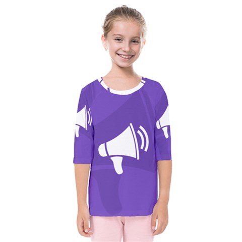 Announce Sing White Blue Kids  Quarter Sleeve Raglan Tee by Mariart