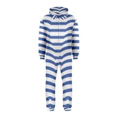 Animals Illusion Penguin Line Blue White Hooded Jumpsuit (kids) by Mariart