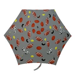 Balltiled Grey Ball Tennis Football Basketball Billiards Mini Folding Umbrellas by Mariart