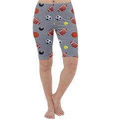 Balltiled Grey Ball Tennis Football Basketball Billiards Cropped Leggings  by Mariart