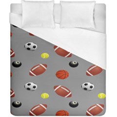 Balltiled Grey Ball Tennis Football Basketball Billiards Duvet Cover (california King Size) by Mariart