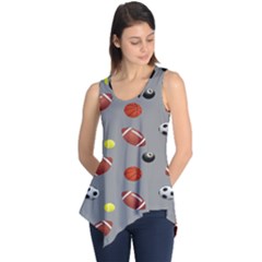 Balltiled Grey Ball Tennis Football Basketball Billiards Sleeveless Tunic