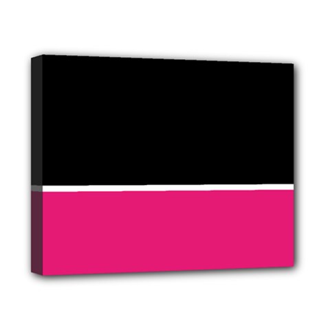 Black Pink Line White Canvas 10  X 8  by Mariart