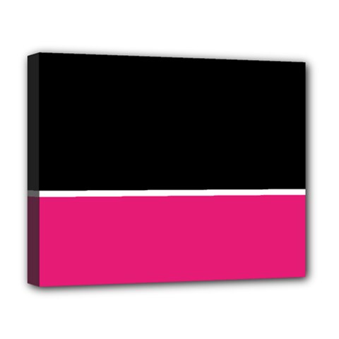 Black Pink Line White Deluxe Canvas 20  X 16   by Mariart