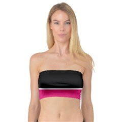 Black Pink Line White Bandeau Top by Mariart