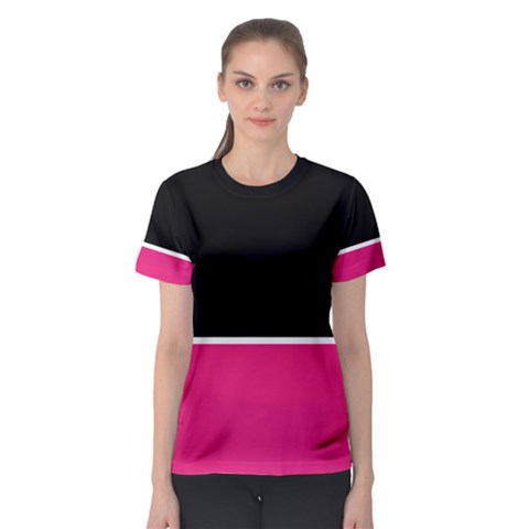 Black Pink Line White Women s Sport Mesh Tee by Mariart