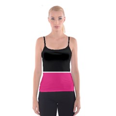 Black Pink Line White Spaghetti Strap Top by Mariart