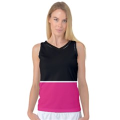 Black Pink Line White Women s Basketball Tank Top by Mariart