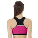 Black Pink Line White Sports Bra with Border View2