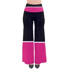 Black Pink Line White Pants by Mariart