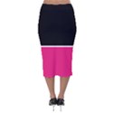 Black Pink Line White Velvet Midi Pencil Skirt View2