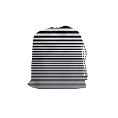 Black White Line Drawstring Pouches (medium)  by Mariart