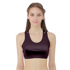 Black Cherry Scrolls Purple Sports Bra With Border by Mariart