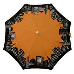 City Building Orange Straight Umbrellas by Mariart