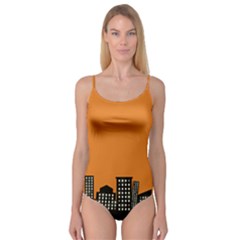 City Building Orange Camisole Leotard  by Mariart