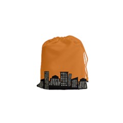 City Building Orange Drawstring Pouches (xs)  by Mariart