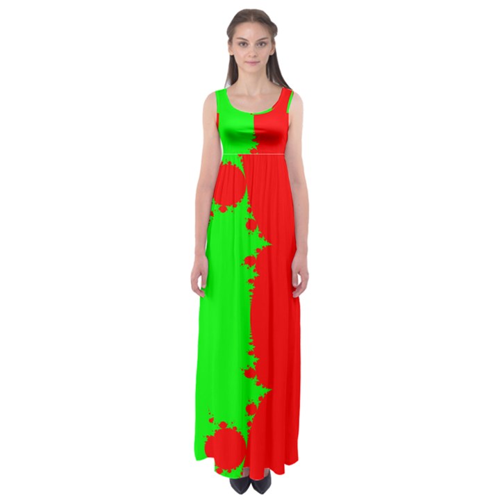 Critical Points Line Circle Red Green Empire Waist Maxi Dress