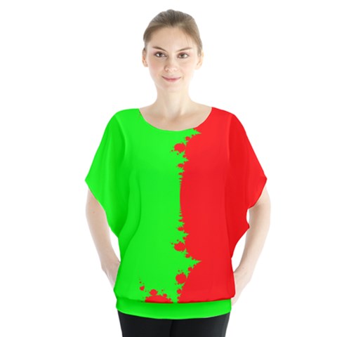 Critical Points Line Circle Red Green Blouse by Mariart