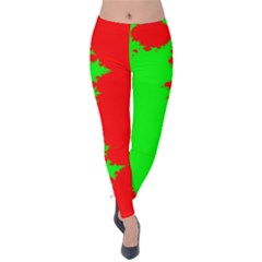 Critical Points Line Circle Red Green Velvet Leggings by Mariart