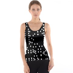 Circle Plaid Black White Tank Top by Mariart