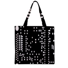 Circle Plaid Black White Zipper Grocery Tote Bag by Mariart