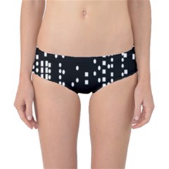 Circle Plaid Black White Classic Bikini Bottoms by Mariart