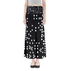 Circle Plaid Black White Maxi Skirts by Mariart